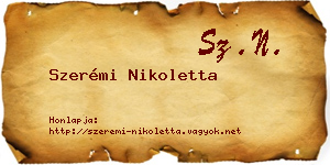 Szerémi Nikoletta névjegykártya