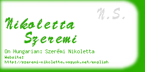 nikoletta szeremi business card