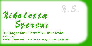 nikoletta szeremi business card